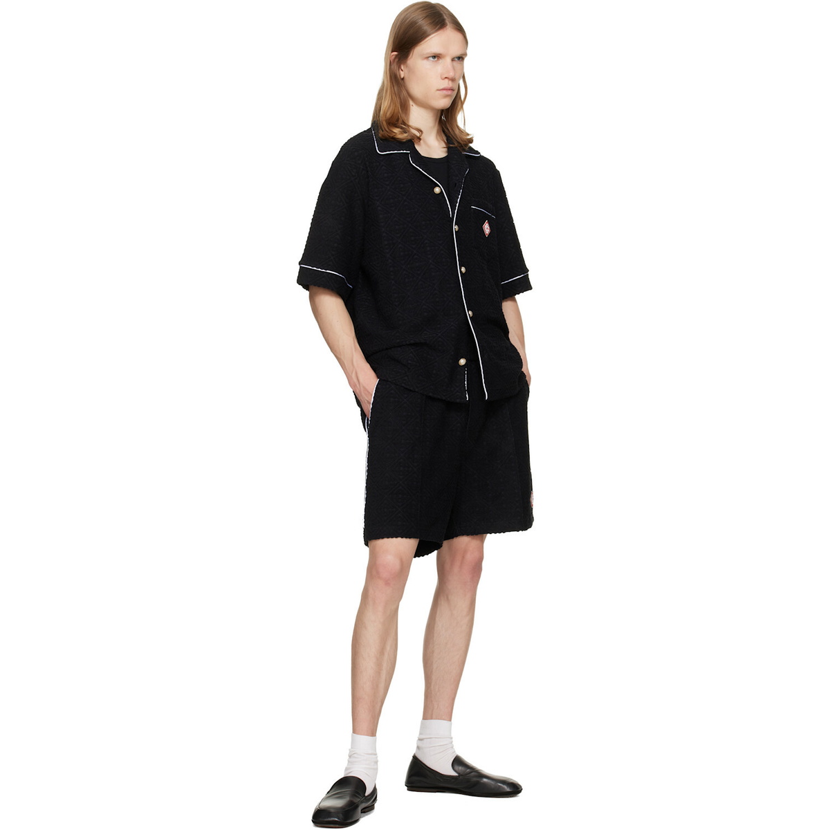 Casablanca Black Towelling Shorts