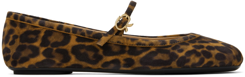 Gianvito leopard-print ballet flats in brown - Gianvito Rossi