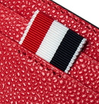 Thom Browne - Grosgrain-Trimmed Pebble-Grain Leather Cardholder - Men - Red