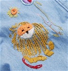 KAPITAL - Bob Marley Embroidered Denim Jacket - Light blue