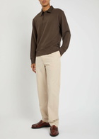 Oliver Spencer Amery Waffle-knit Polo Shirt Brown