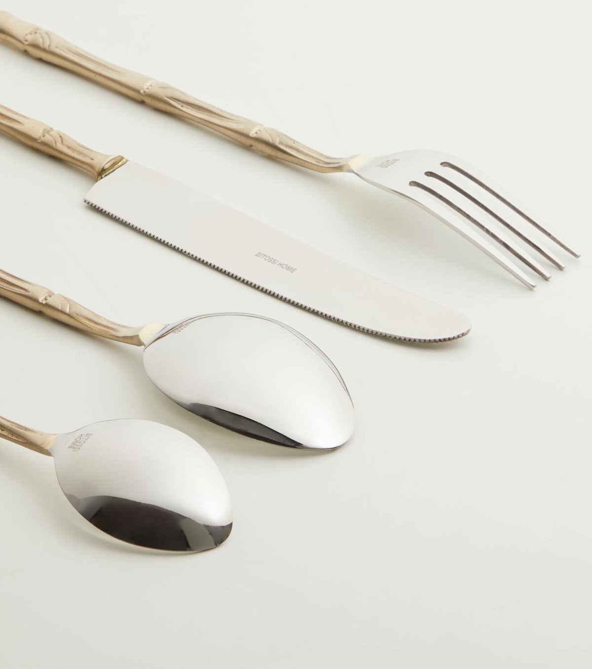 Bitossi Bamboo 24-piece stainless steel flatware set