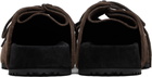 Dries Van Noten Brown Suede Clogs