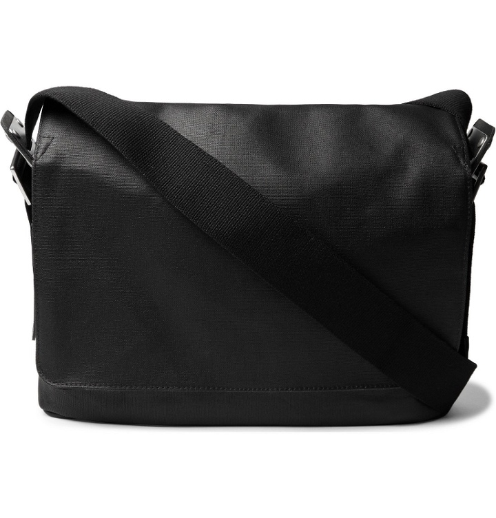 Photo: Brooks England - Paddington Leather-Trimmed Coated-Canvas Messenger Bag - Black