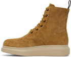 Alexander McQueen Tan Suede Lace-Up Boots