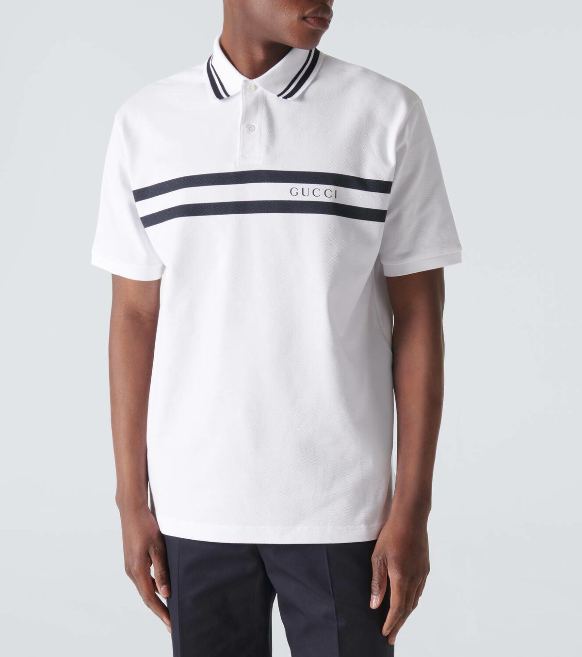 Gucci Logo cotton-blend piqué polo shirt