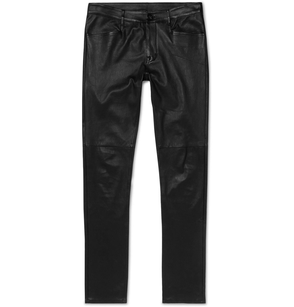 Rick Owens - Tyrone Skinny-Fit Stretch Leather and Cotton-Blend ...