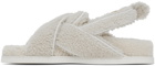 Thom Browne White Shearling Backstrap Sandals