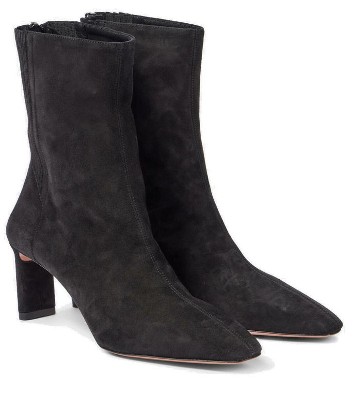 Photo: Aquazzura Blade 65 suede ankle boots