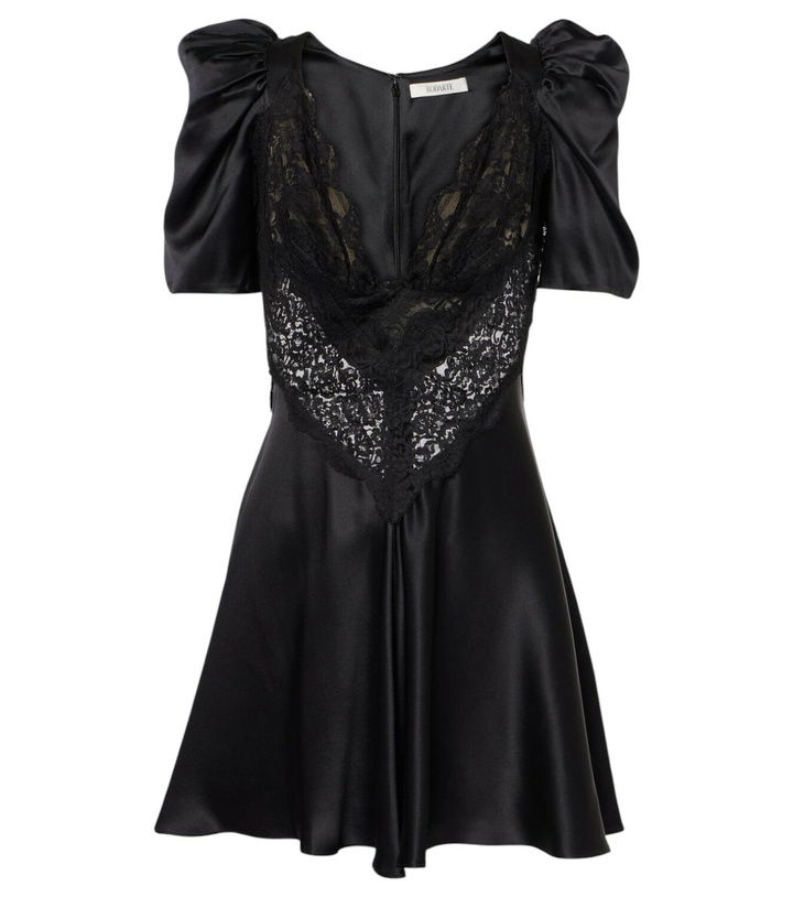 Photo: Rodarte Lace-trimmed silk charmeuse minidress