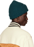 Salvatore Ferragamo Green Ribbed Beanie