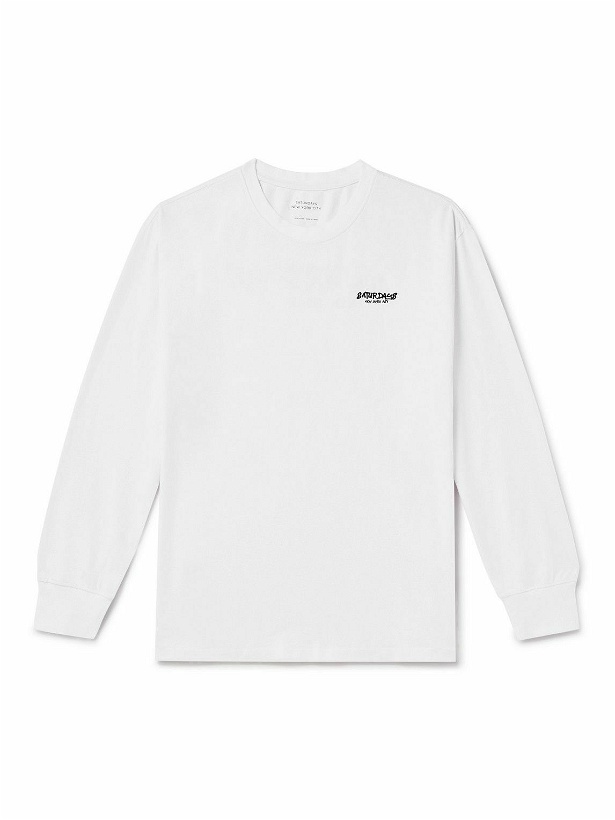 Photo: Saturdays NYC - Marker Standard Logo-Print Cotton-Jersey T-Shirt - White