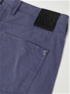 Incotex - Straight-Leg Stretch-Cotton Bermuda Shorts - Blue