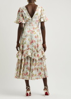 Needle & Thread Enchanted Garden Floral-print Midi Dress White