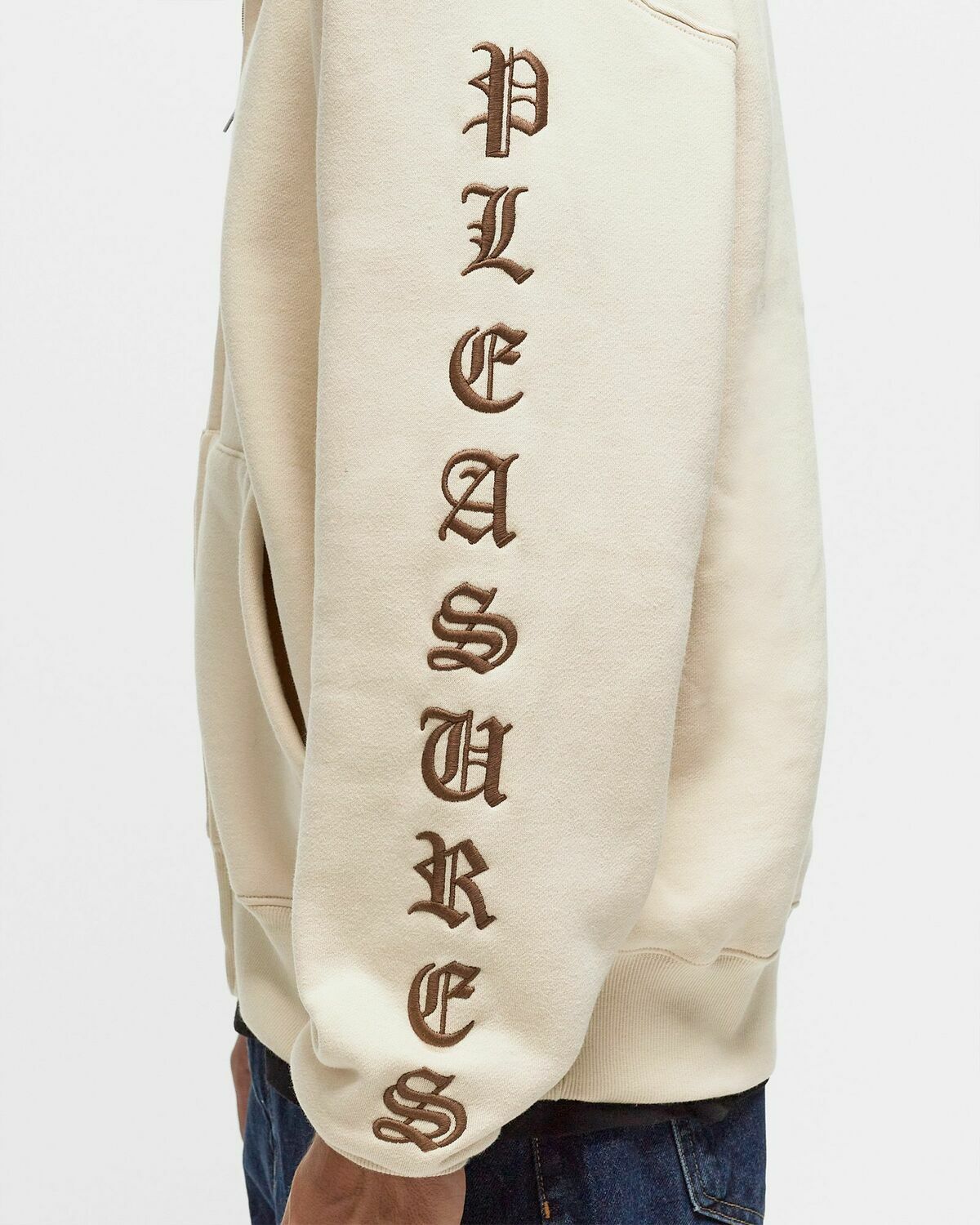 Pleasures Oe Zip Up Hoodie Beige Zippers PLEASURES
