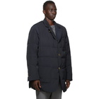 Thom Browne Navy Down Oversized RWB Stripe Sack Jacket