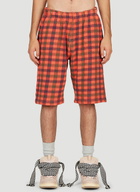 ERL Check Print Fleece-Jersey Bermuda Shorts