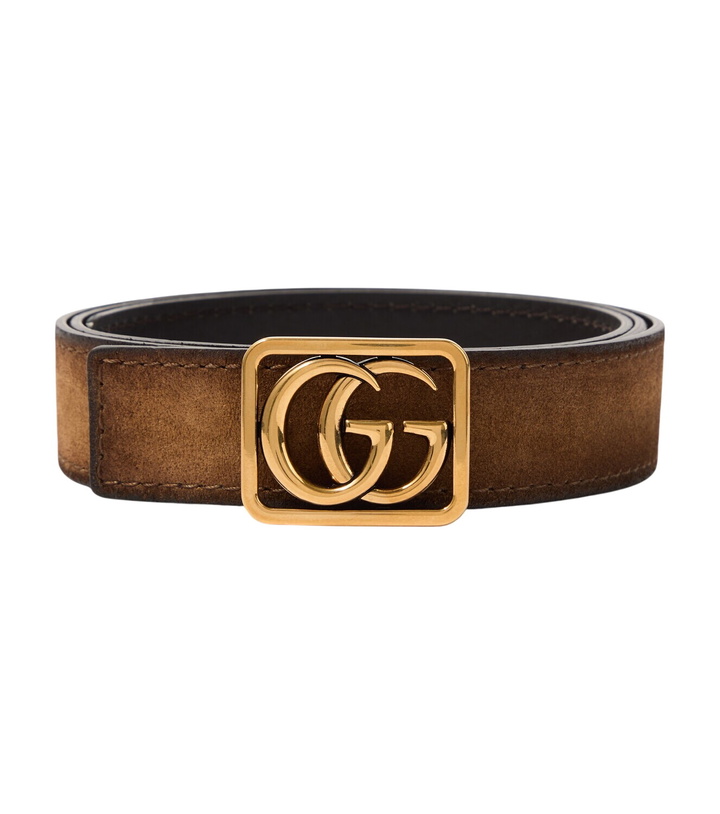 Photo: Gucci Double G reversible suede and leather belt