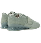 Nike Training - Romaleos 3 XD Patch Faux Leather and Velcro Sneakers - Gray green