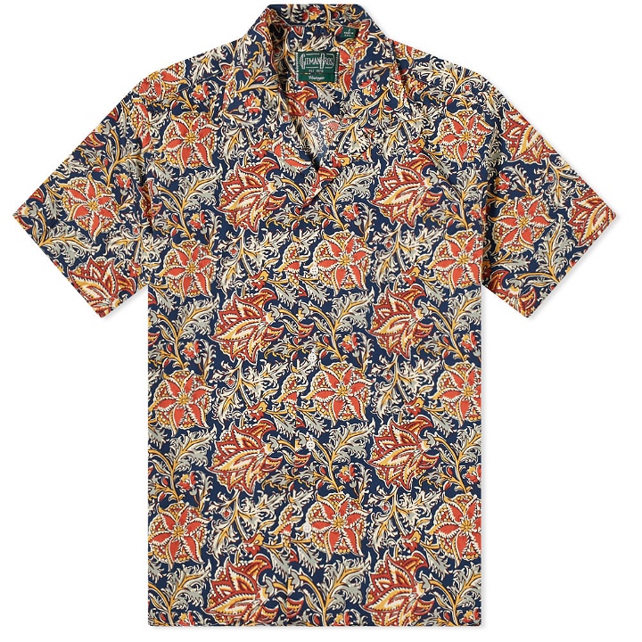 Photo: Gitman Vintage Floral Block Print Camp Collar Shirt