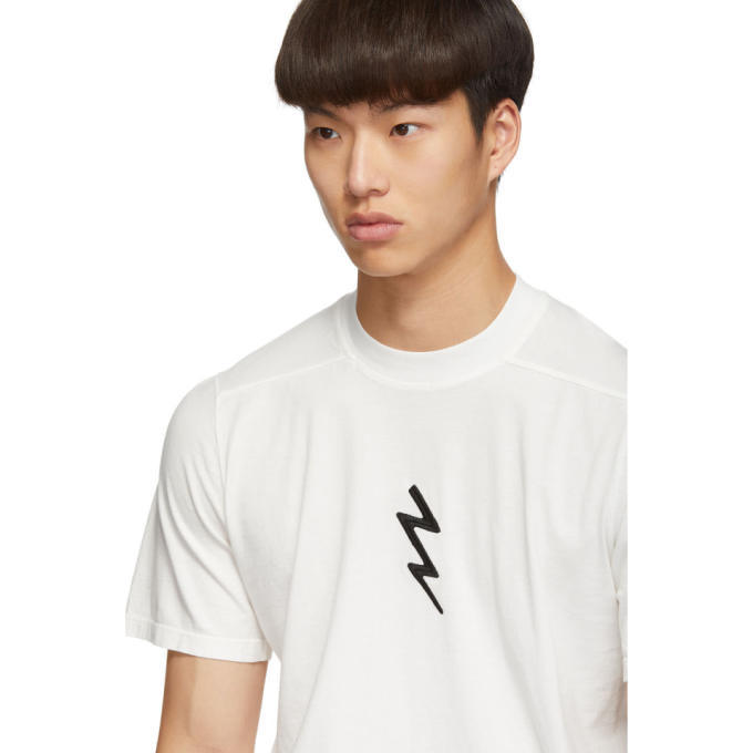 Rick Owens White Lightning Bolt Level T-Shirt Rick Owens