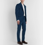 Loro Piana - Tapered Cotton and Cashmere-Blend Corduroy Suit Trousers - Blue