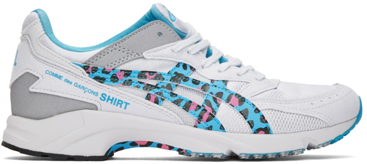 Photo: Comme des Garçons Shirt White & Blue Asics Edition Tarther Sneakers