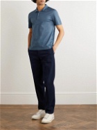 Canali - Slim-Fit Cotton-Piqué Polo Shirt - Blue