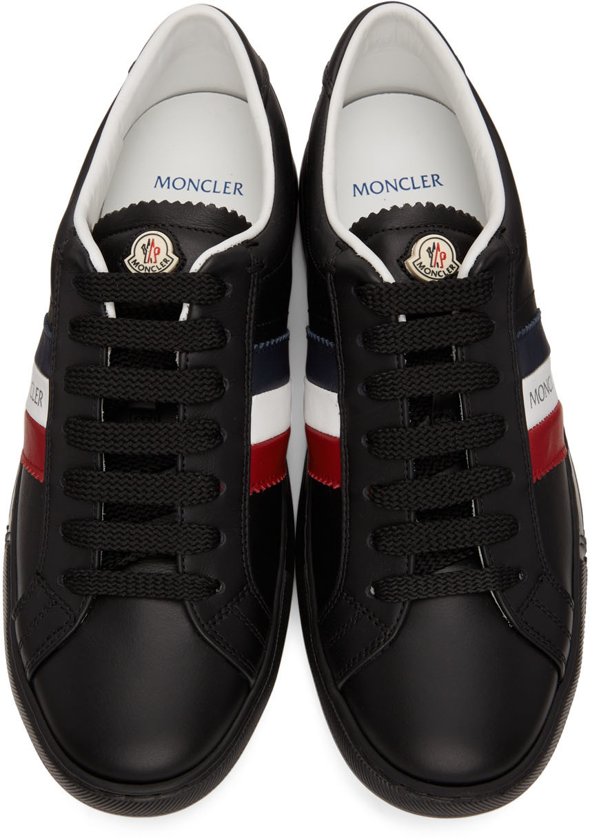 MONCLER NEW MONACO ブラック スニーカー Amazon.com | Moncler Men's Monaco M Black Leather Logo Lace