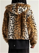 Givenchy - Cropped Cheetah-Print Faux Fur Hooded Bomber Jacket - Neutrals