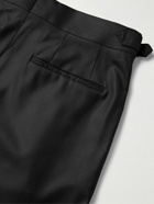 Brunello Cucinelli - Slim-Fit Pleated Virgin Wool and Silk-Blend Tuxedo Trousers - Black