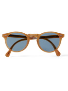 OLIVER PEOPLES - Gregory Peck Round-Frame Tortoiseshell Acetate Polarised Folding Sunglasses - Brown