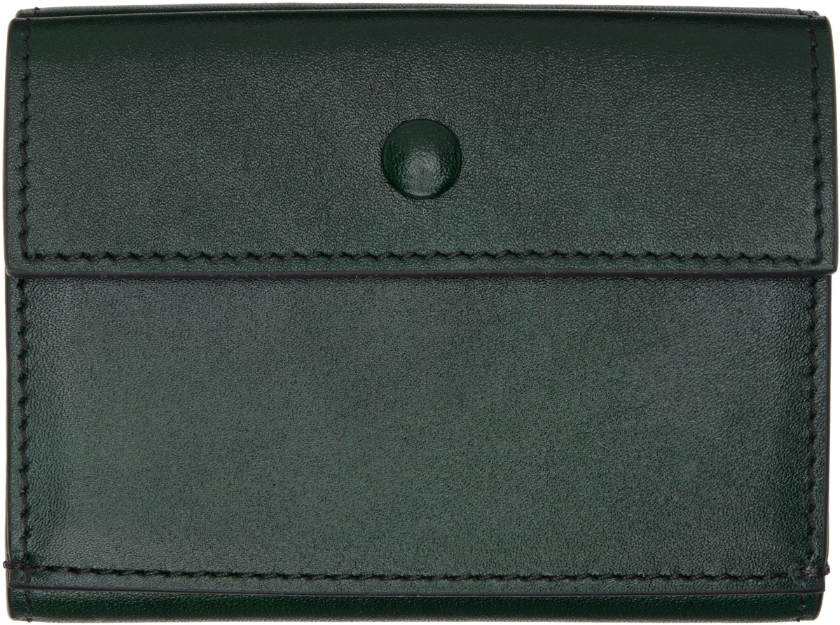 Acne Studios Green Trifold Leather Wallet Acne Studios display picture 3
