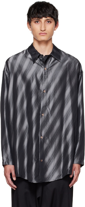 Photo: Sulvam Black & Gray Over Chin Strap Shirt