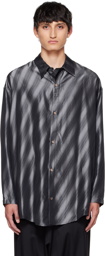 Sulvam Black & Gray Over Chin Strap Shirt