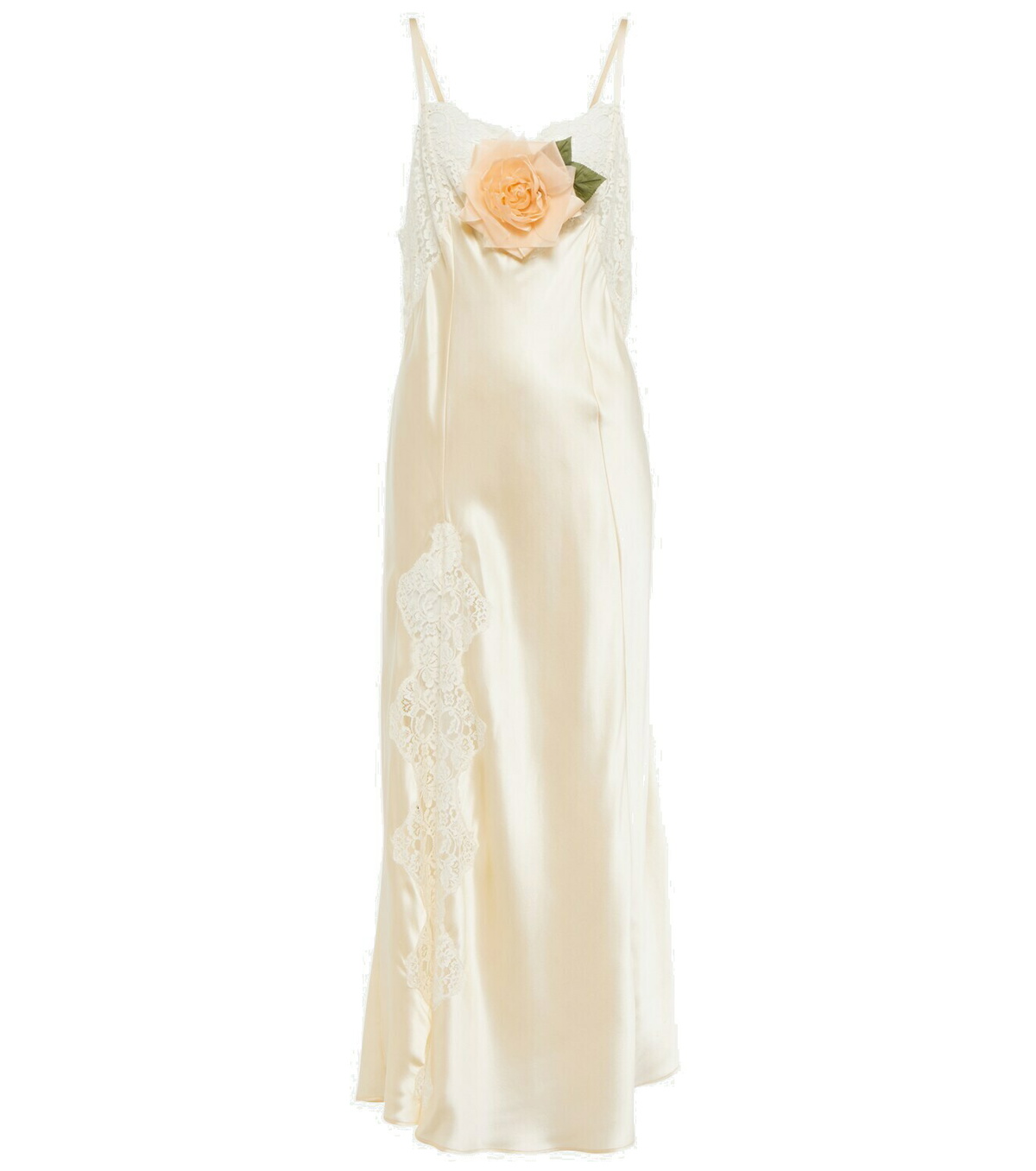 Rodarte Silk satin and lace slip dress Rodarte
