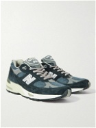 New Balance - 991 Suede, Mesh and Leather Sneakers - Blue