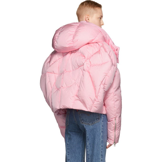 Chen Peng Pink Short Quilted Puffer Jacket