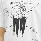 and wander Men's Yu Nagaba T-Shirt in White