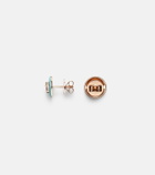 Kamyen 18kt rose gold and enamel earrings with diamonds