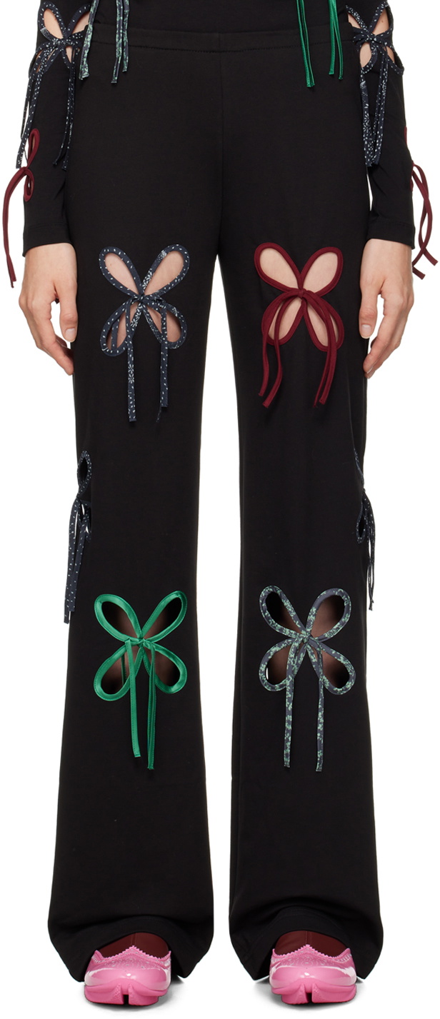 J.Kim Black Colorful Petal Lounge Pants