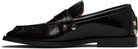 GANNI Black Studs Square Toe Loafers
