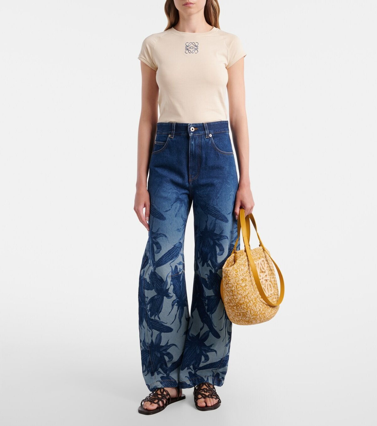 Loewe Paula's Ibiza Petal Anagram leather sandals