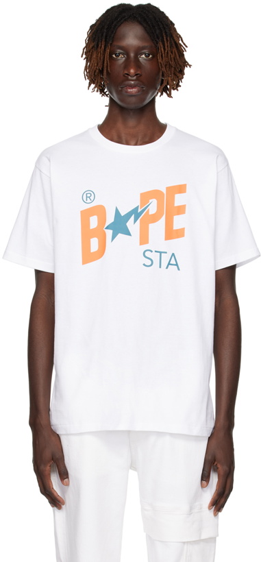 Photo: BAPE White 'BAPE STA' T-Shirt