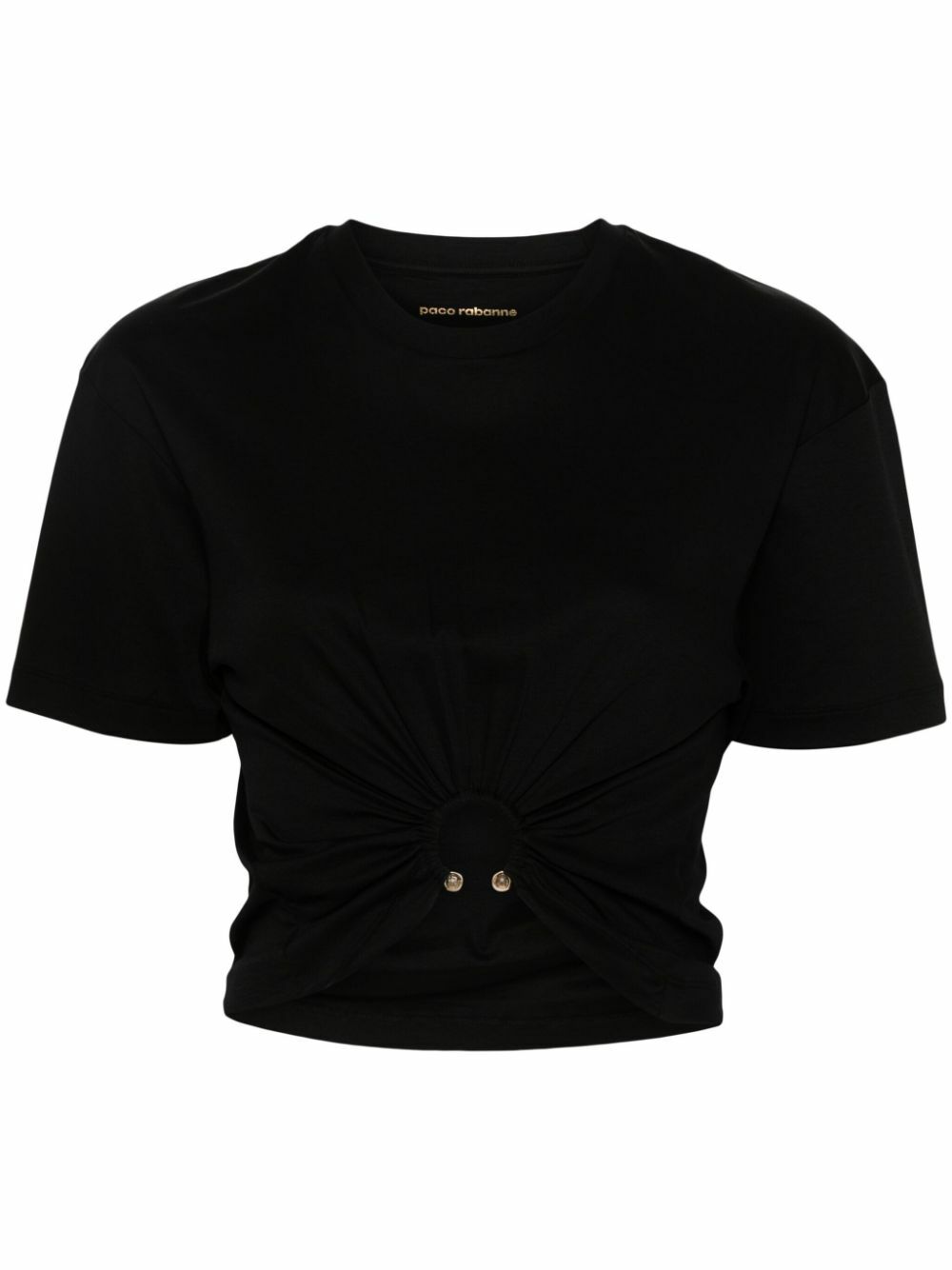 Rabanne Black Cropped Cotton T-Shirt Paco Rabanne