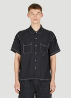 Contrast Pick Stitched Shirt in Black