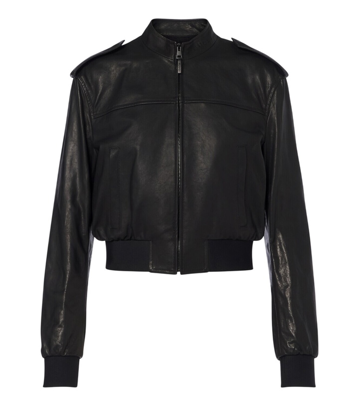 Photo: Gucci Cropped leather bomber jacket