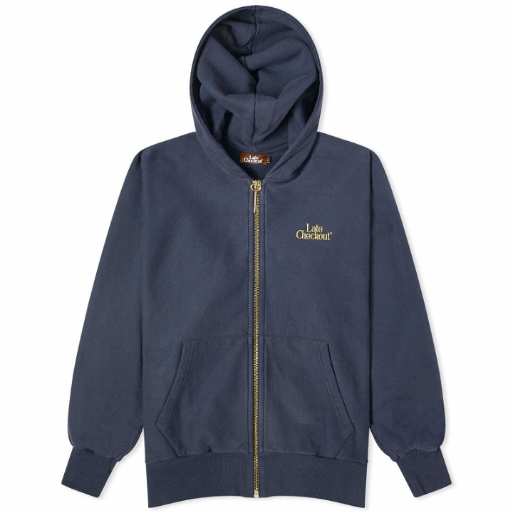 Photo: Late Checkout Men's Key Zip Hoodie in Blue