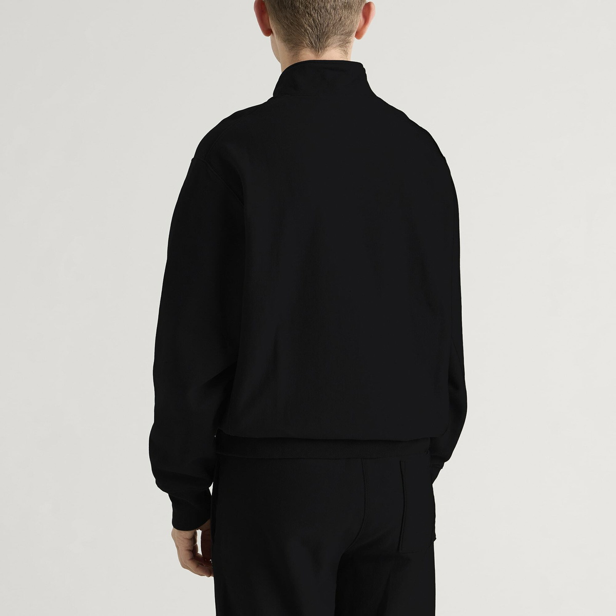 Champion Men's Reverse Weave Half Zip Sweatshirt in Black