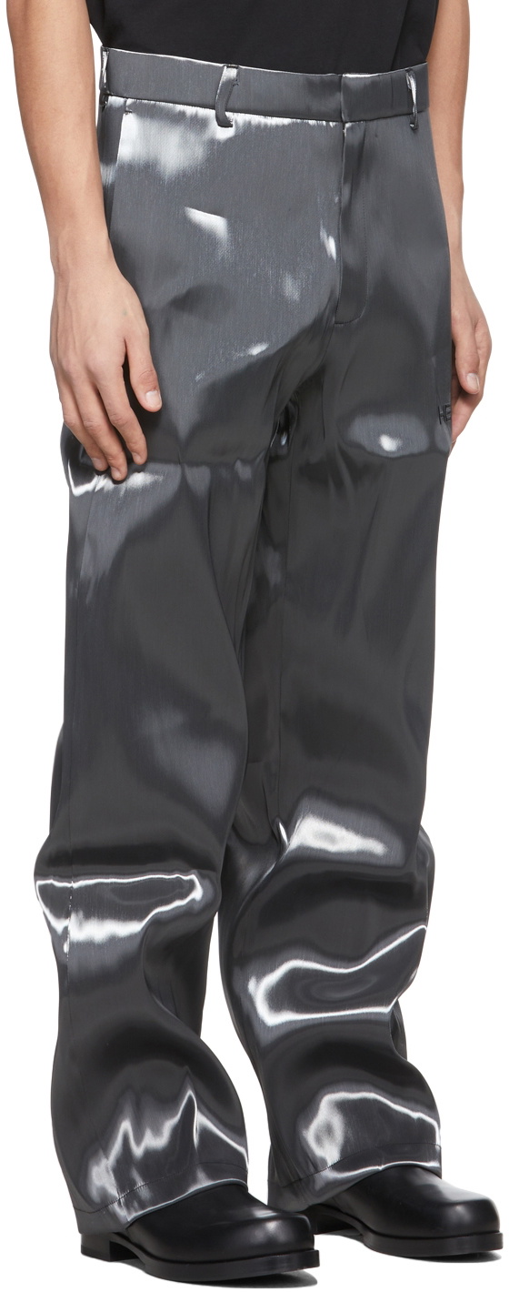 HELIOT EMIL Grey Liquid Metal Trousers in Gray for Men